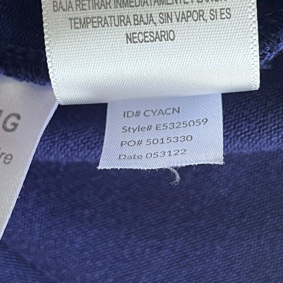 Eileen West Nightgown Short XS Prairie Cottage Ruffle‎ Crochet Ranch Navy Blue - Picture 7 of 7